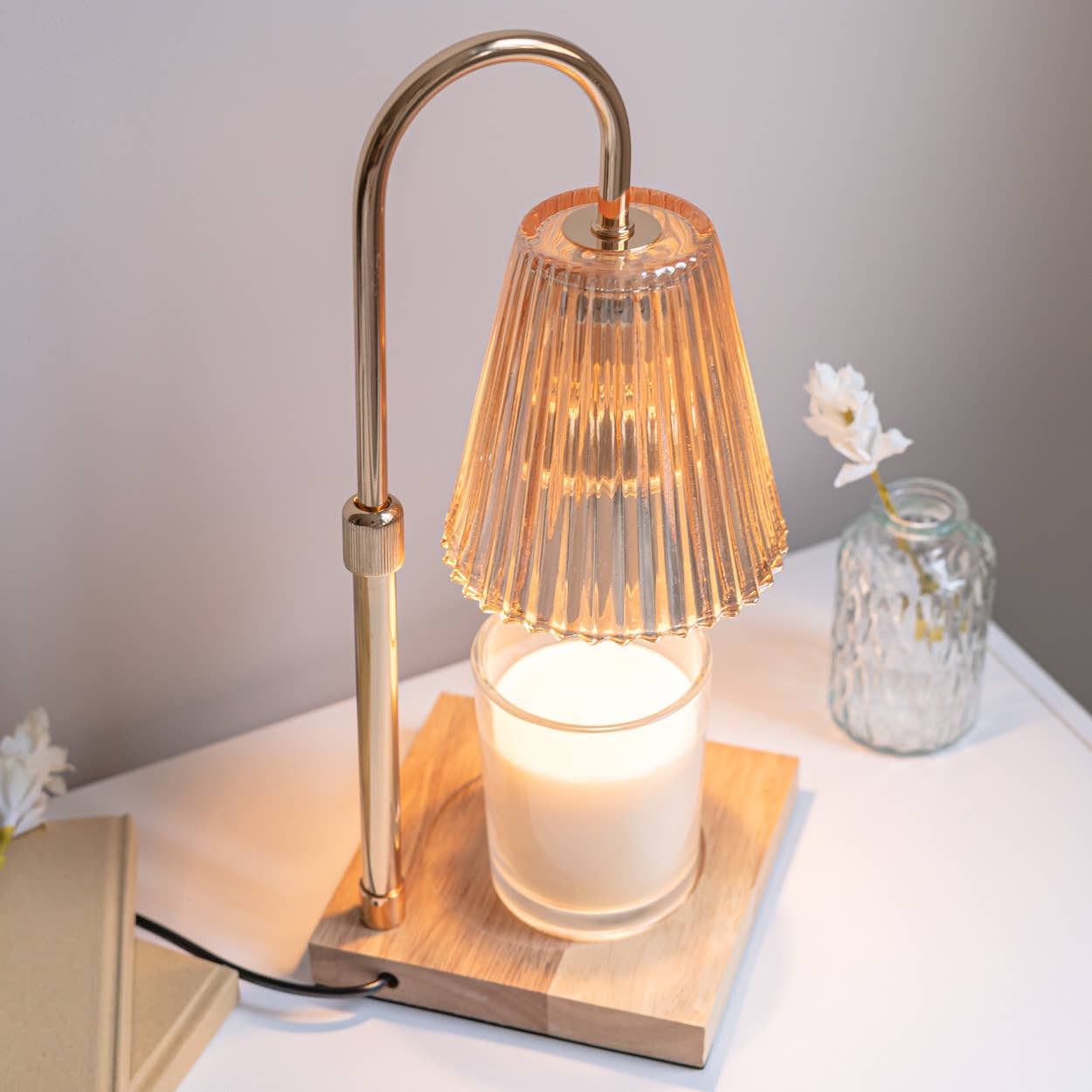 Flamingueo - Candle warmer glass lamp candle not included & EUROPEAN plug