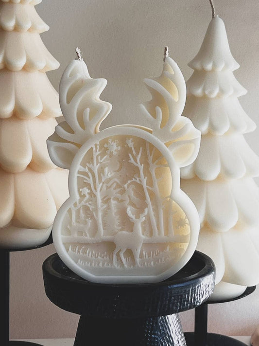Christmas Deer Candle 5.5x3.5in