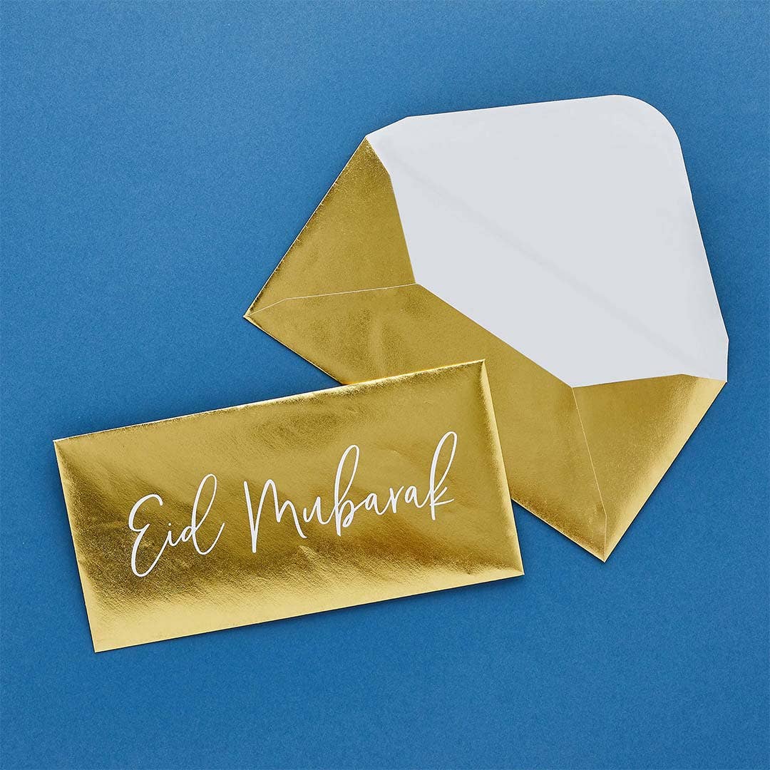 Gold 'Eid Mubarak' Money Envelopes 5 Pack