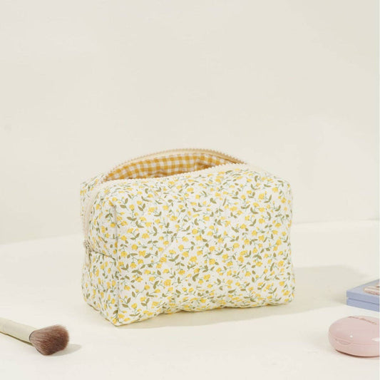 Dipped Shop - Neceser de algodón acolchado con flores de gran capacidad DPB0115