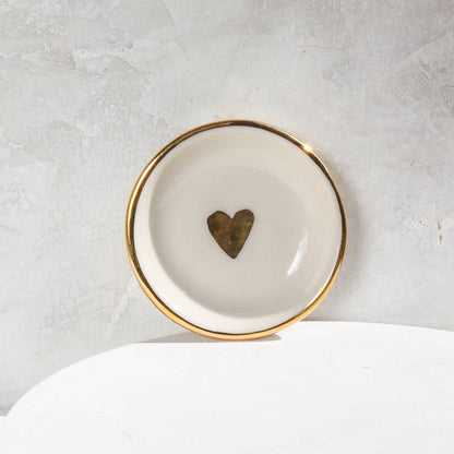 Cerámica Apricity - Plato con forma de corazón | Cerámica hecha a mano con oro