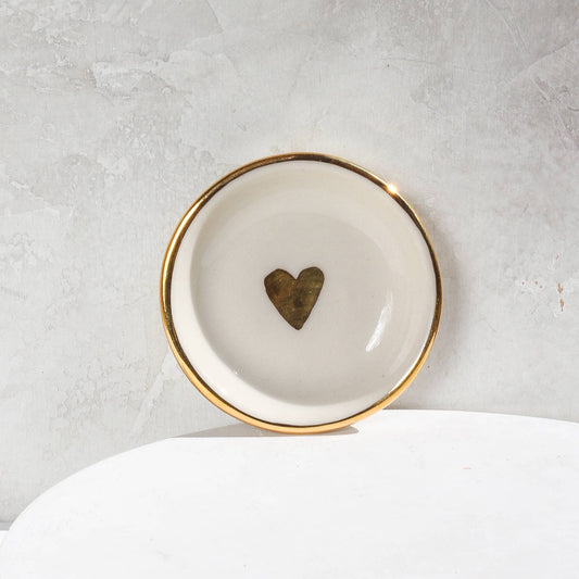 Cerámica Apricity - Plato con forma de corazón | Cerámica hecha a mano con oro