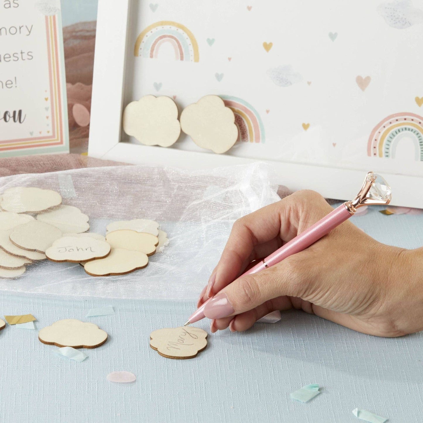 Baby Shower Guest Book Alternative - Boho Rainbow