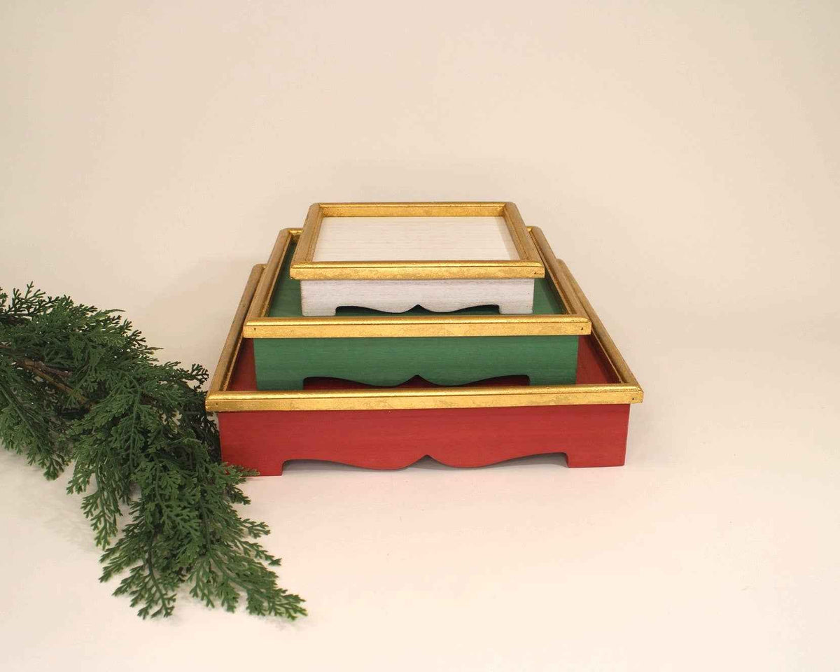 S3 WOOD TRAY RISERS RED GREEN