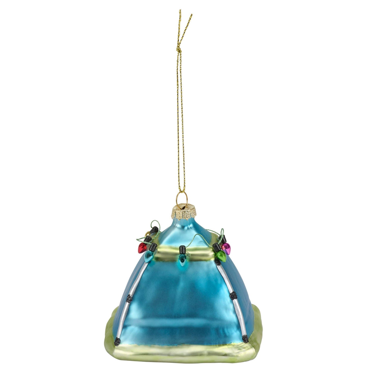Camping Tent Glass Ornament
