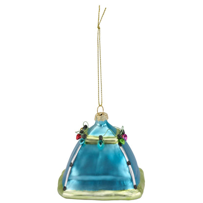 Camping Tent Glass Ornament