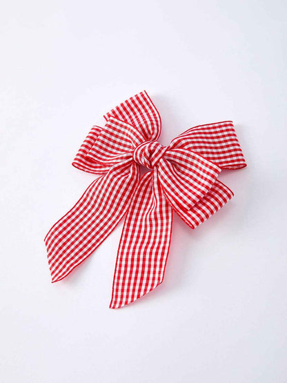 Red and white Plaid Girls Hairpin 4 Inches: ACG60233