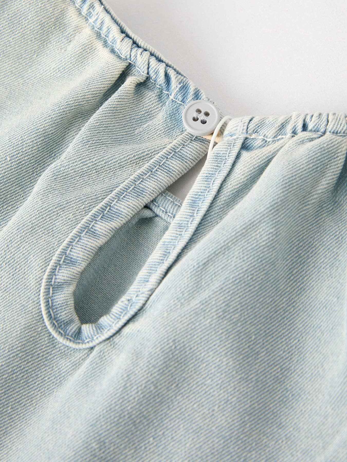 Summer Light Color Denim Lace Girls Set: 2