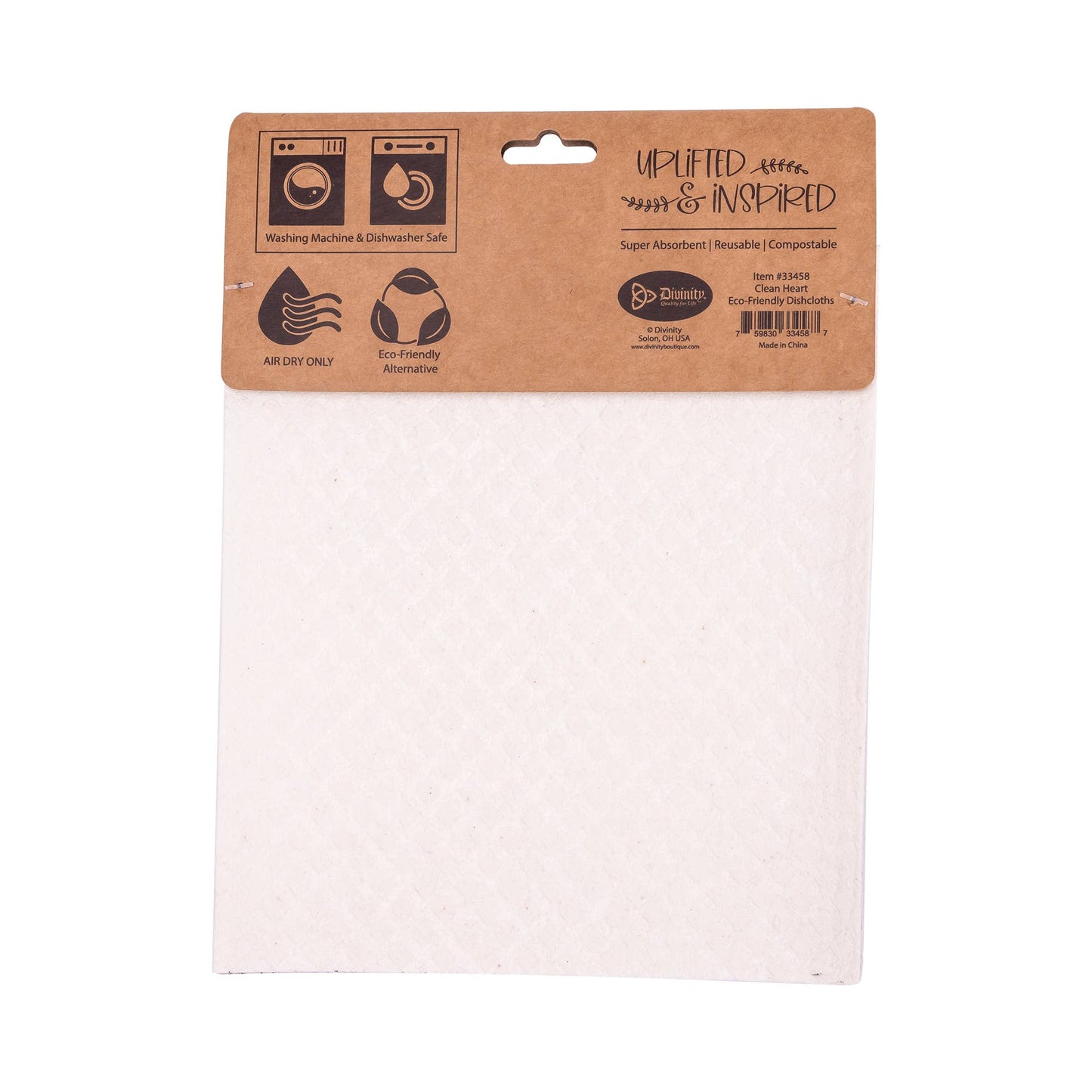Divinity Boutique - ECO Friendly Dishcloth Set: A Clean Heart, Psalm 51:10
