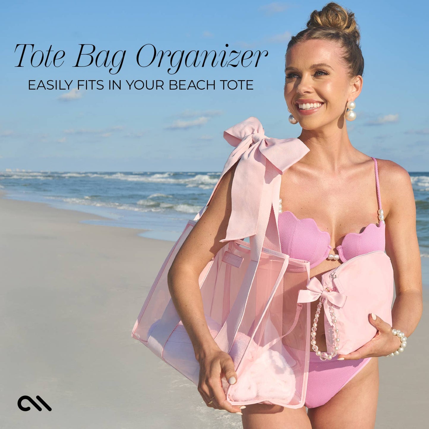 Case-Mate Ballet Pink Bow Waterproof Zip Pouch