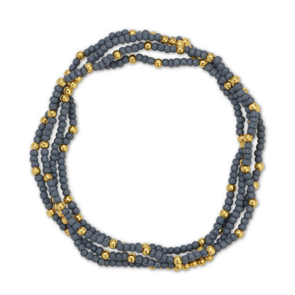 Iris espléndido - Juego de 24 pulseras de cuentas de semillas de 2 mm de color liso