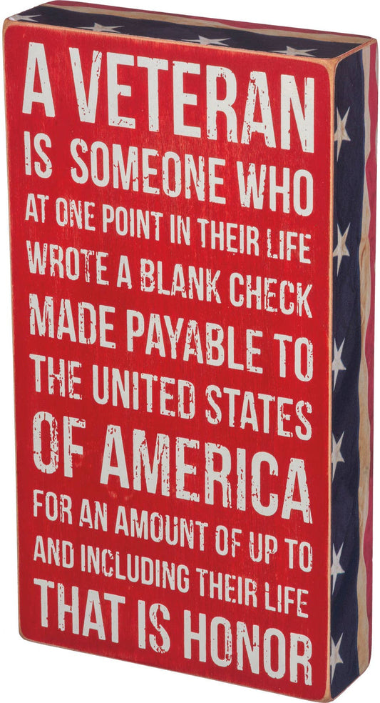 Veteran Box Sign