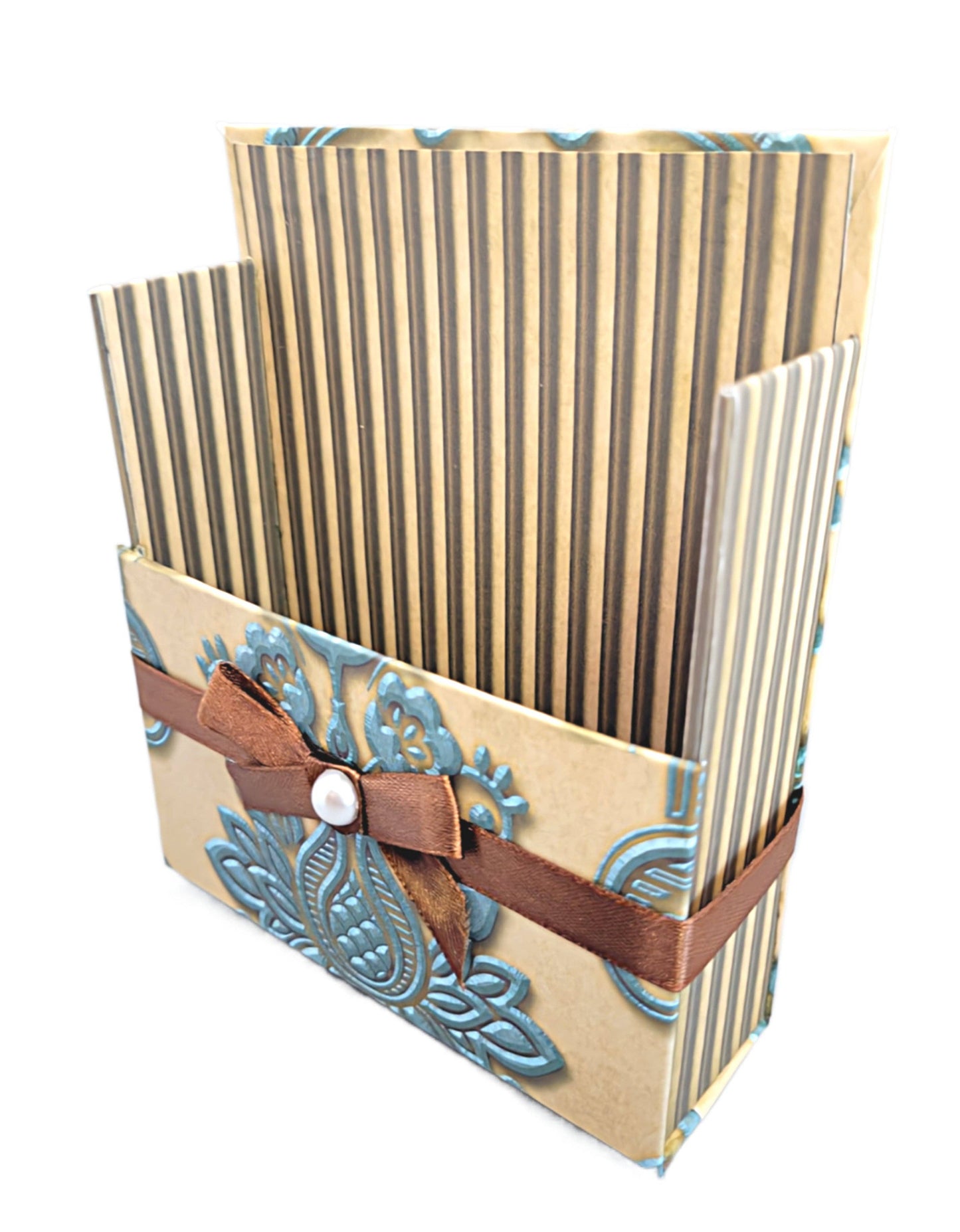42-Pc Stationery For Him Gift Box Set+Organizer, Blue/Brown