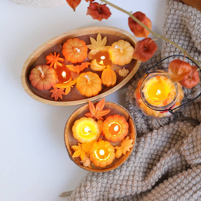 Velas Meta - Vela perfumada de calabaza, Halloween, Acción de Gracias y hoja de arce