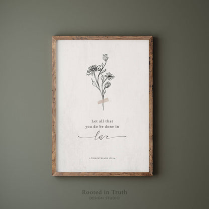 Arraigado en la Verdad - Que todo lo que hagas sea arte. Lámina cristiana para regalo y decoración.