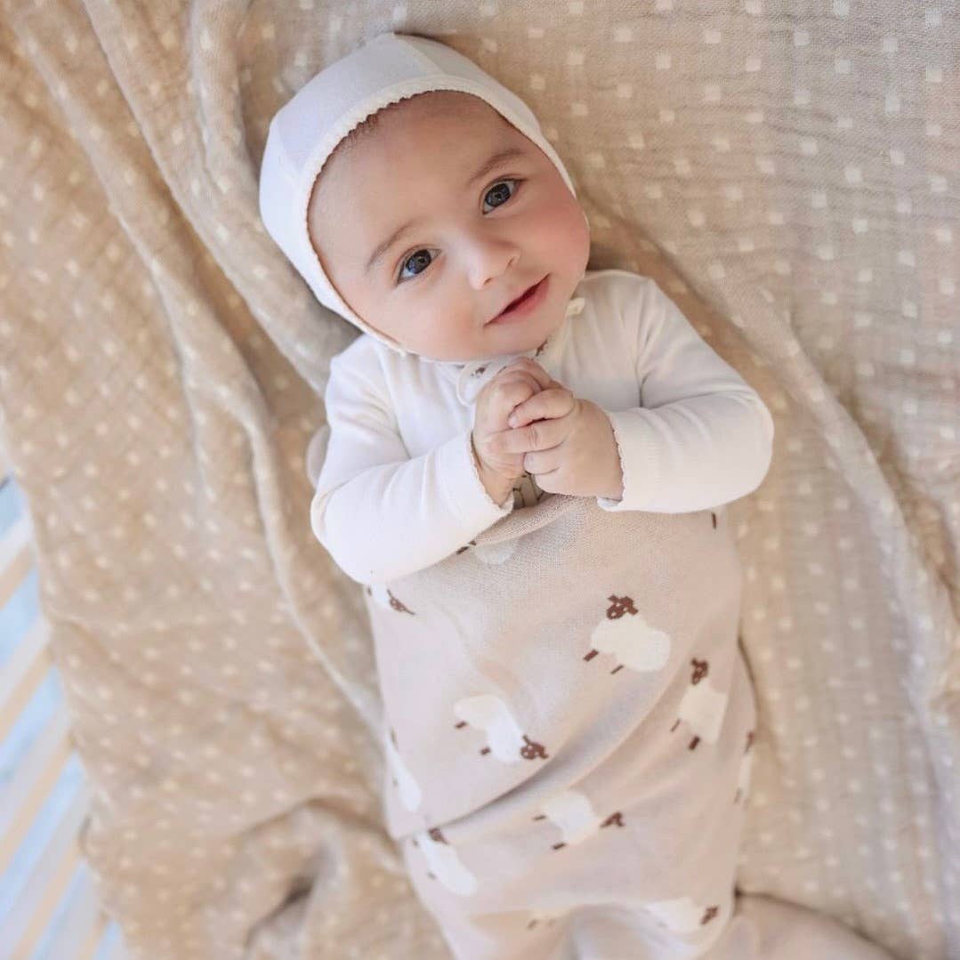 Receiving Swaddle Baby Blanket - Sheep: Taupe