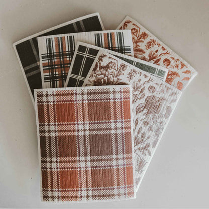 *NEW* Fall Pattern Swedish Dishcloths, Set of 6 - Fall Decor
