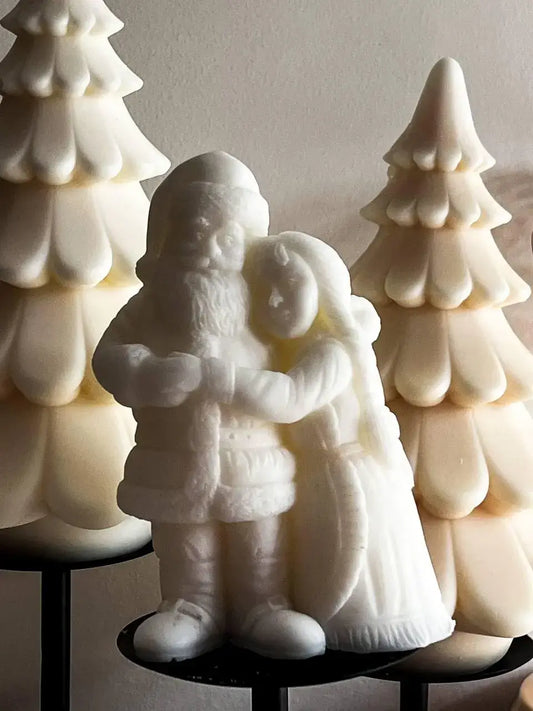 Mr. and Mrs. Santa Candle 6x3.5in - Christmas