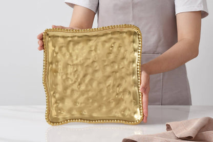 Square Serving Platter Gold