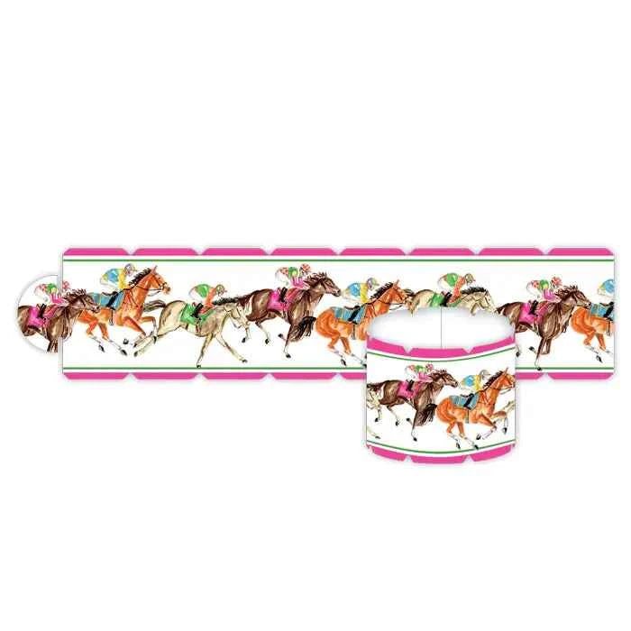 Hand painted Derby Racehorses Napkin Ring