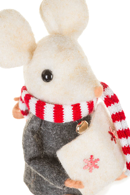 NEW-Gray Mouse Caroler