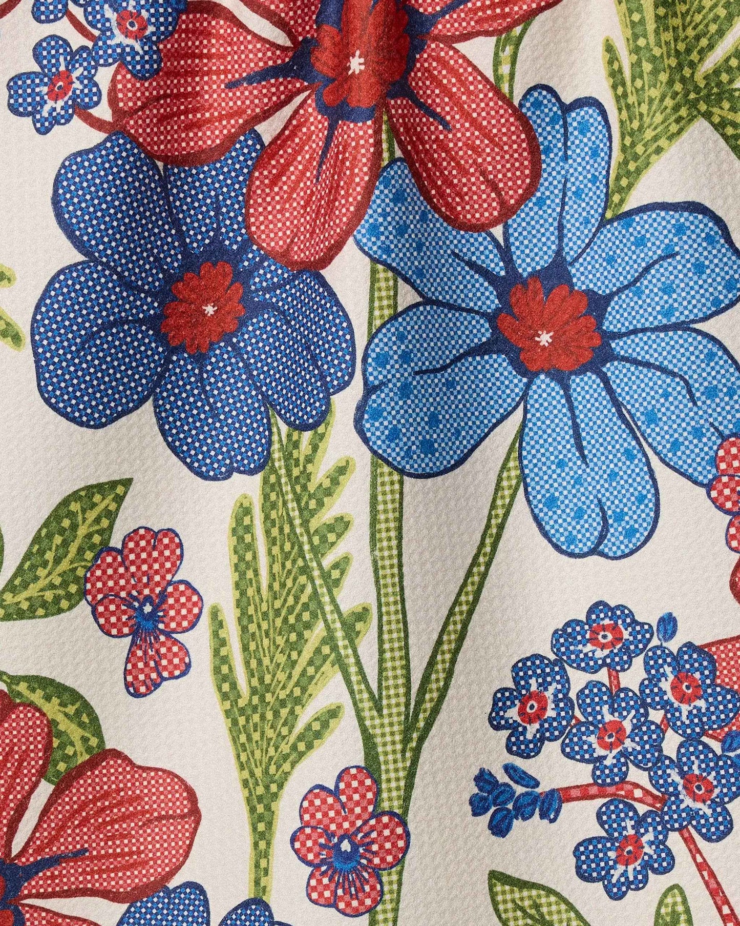 Plaid Floral Tea Towel