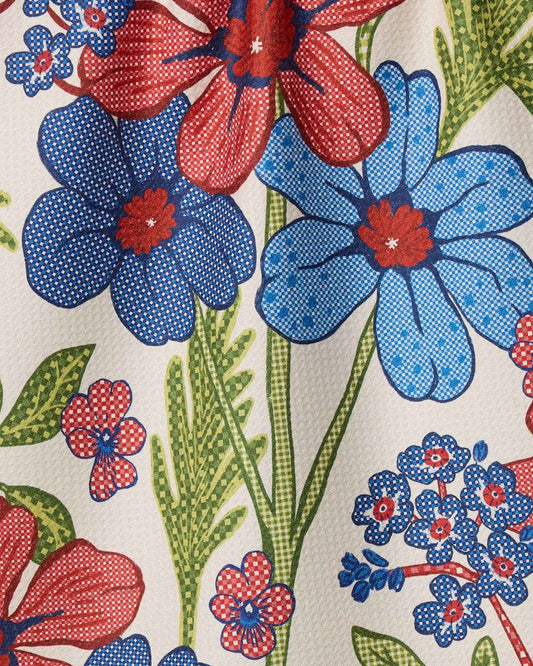 Plaid Floral Tea Towel