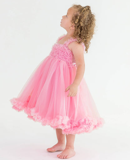 Girls Pink Tulle Empire Waist Princess Petti Dress