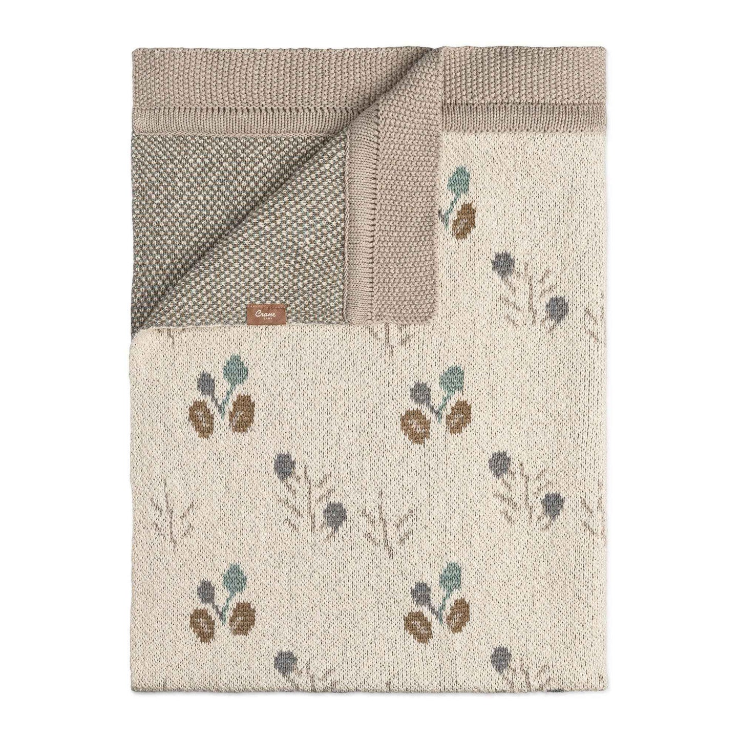 Crane Baby - Avery Organic Cotton Knitted Baby Blanket (Poppy)