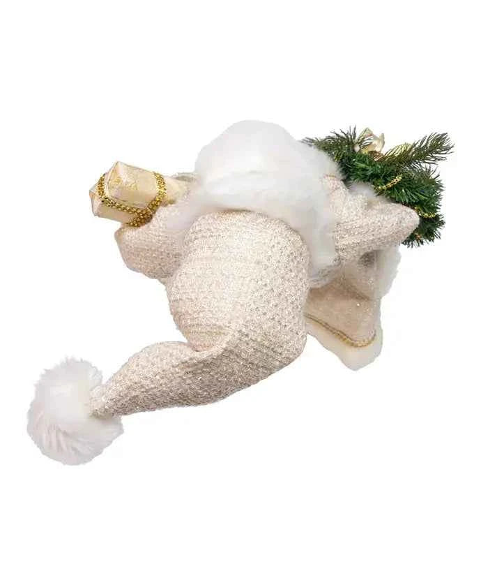 18" K.Klaus Cream Santa W/Gift+Wreath