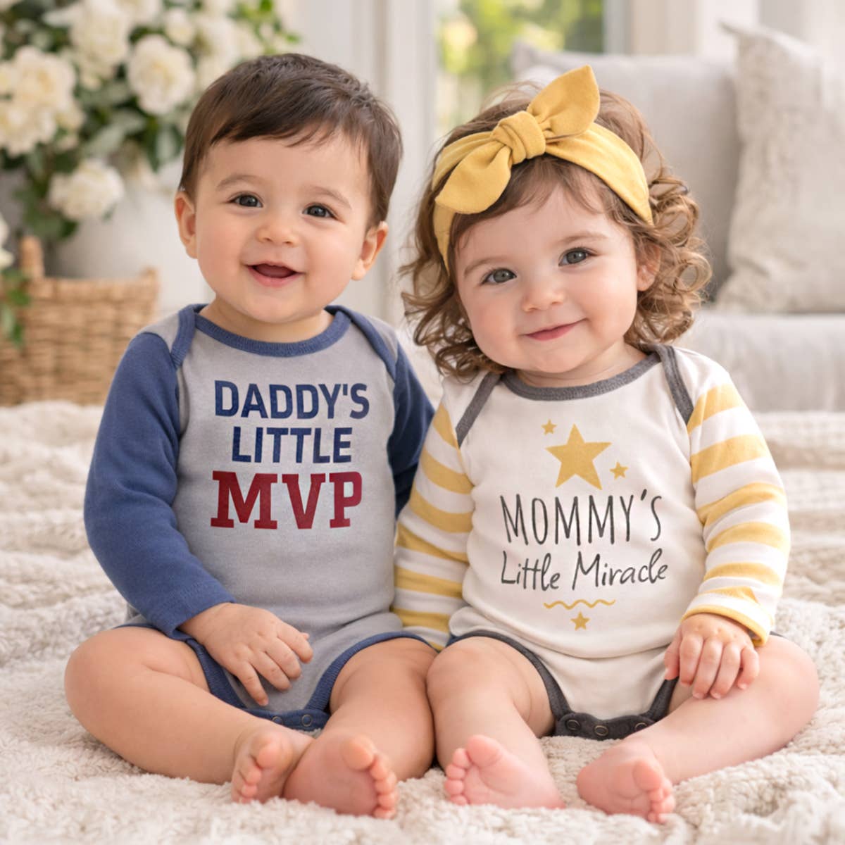 Mother’s & Father’s Day Baby Bodysuits |100% Cotton Rib: Daddy's MVP / 3-6M