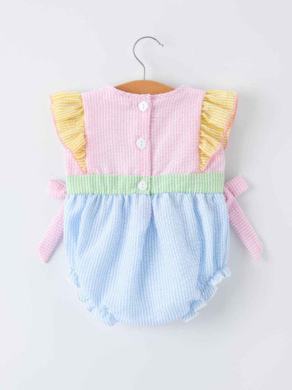 Jesus Loves Me "Embroidered Baby Girls Romper: 6M