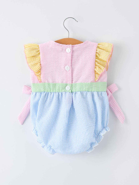 Jesus Loves Me "Embroidered Baby Girls Romper: 6M