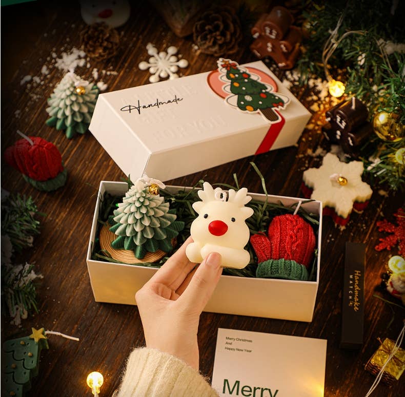 Velas Meta - Set de regalo navideño con velas de soja hechas a mano