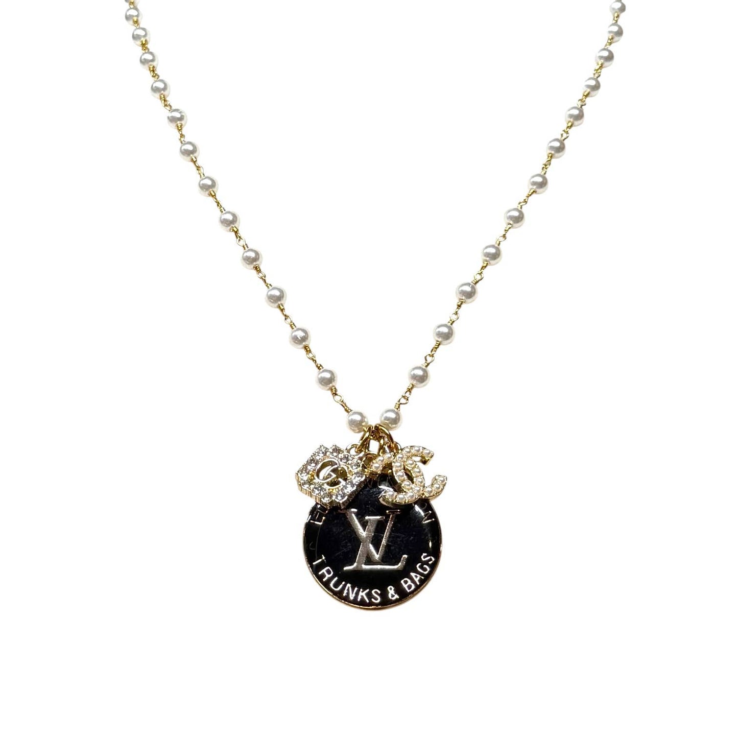 Repurposed Vintage Pearl Rhinestone Necklace
