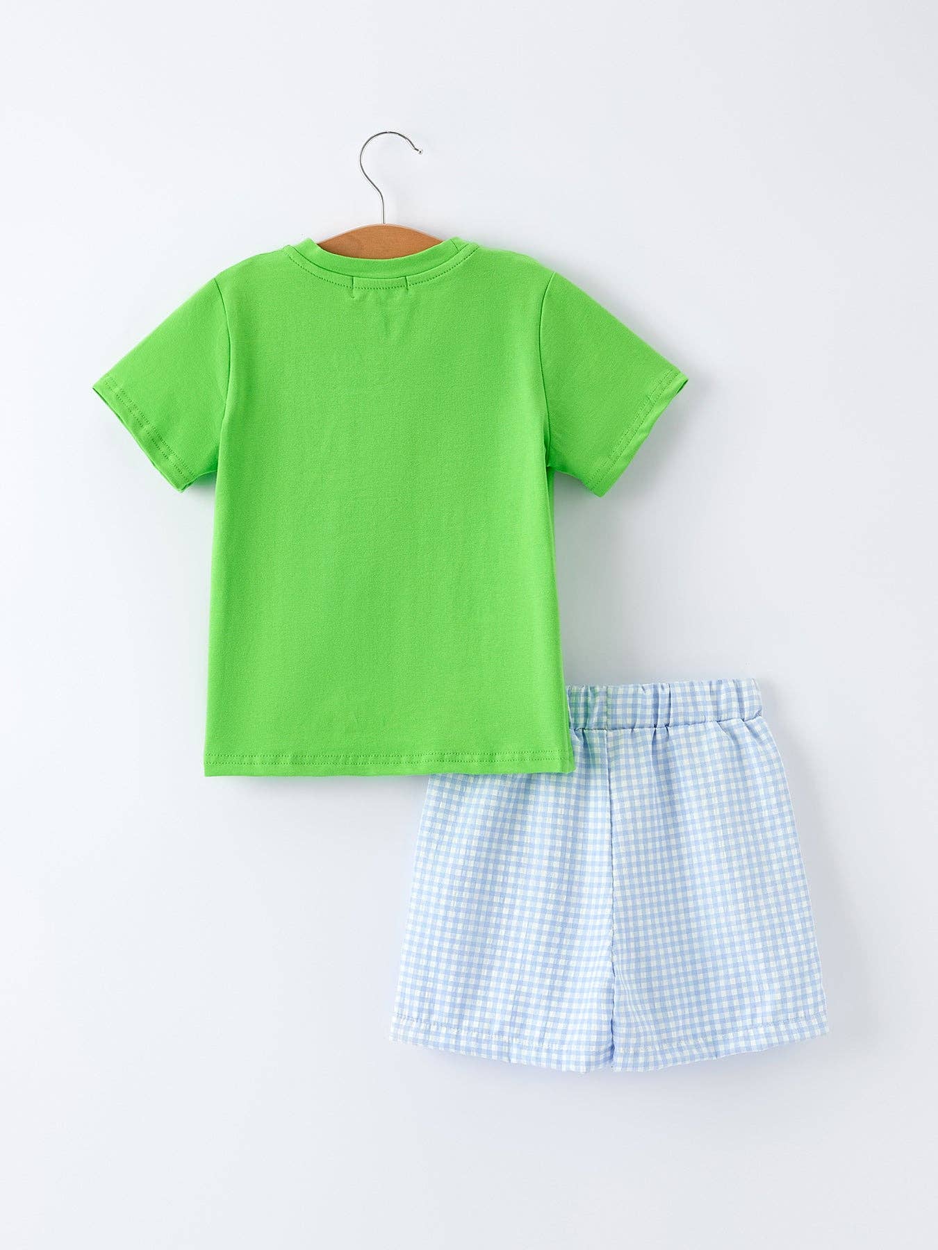 Toddler Boys Summer Crocodile Plaid Shorts Set