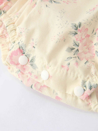 Lace Bow Baby Girls Romper Match Headband: 6M