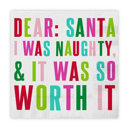 Bev Napkin Dear Santa Naughty