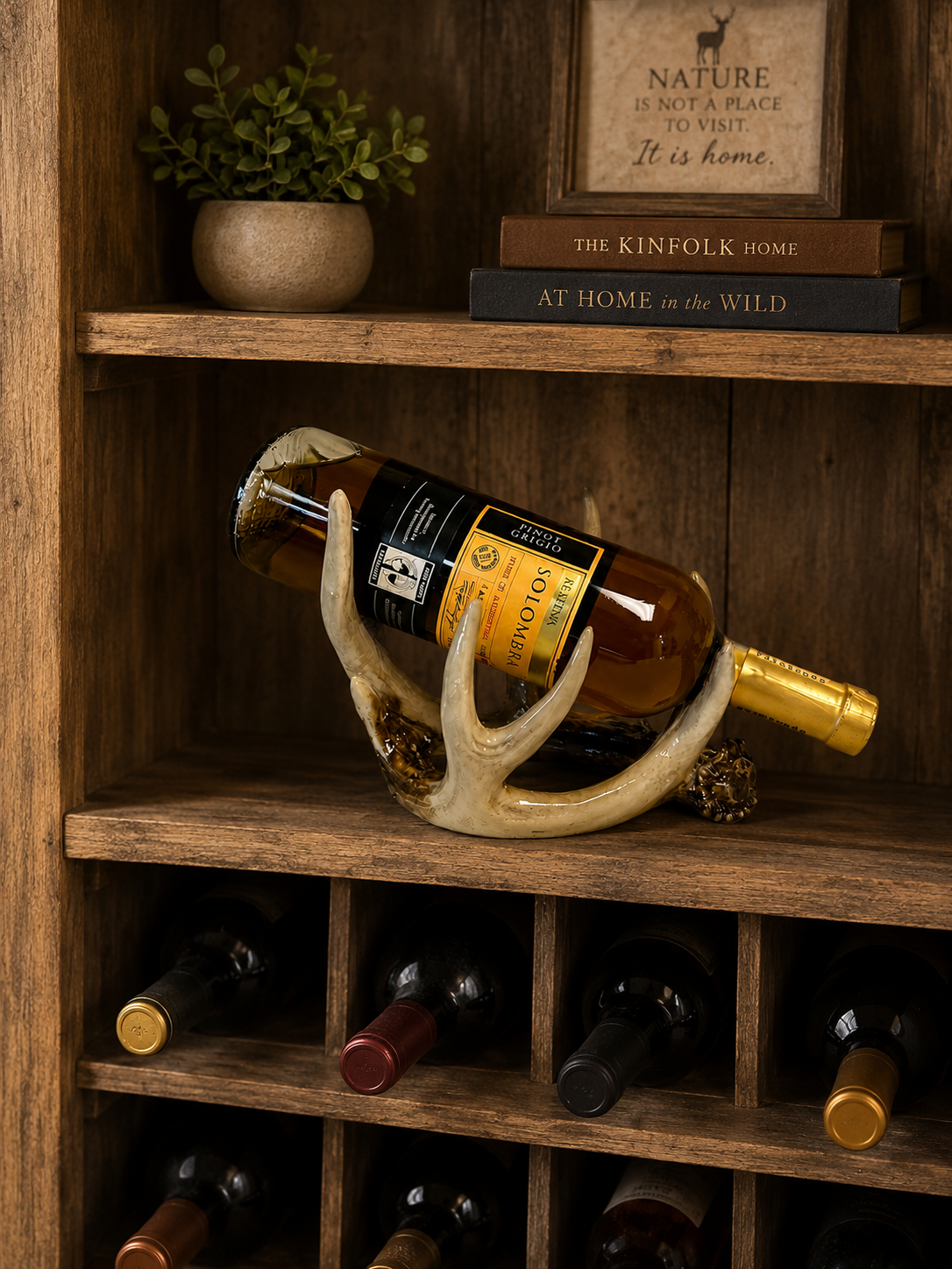 ANTLER WINE HOLDER
