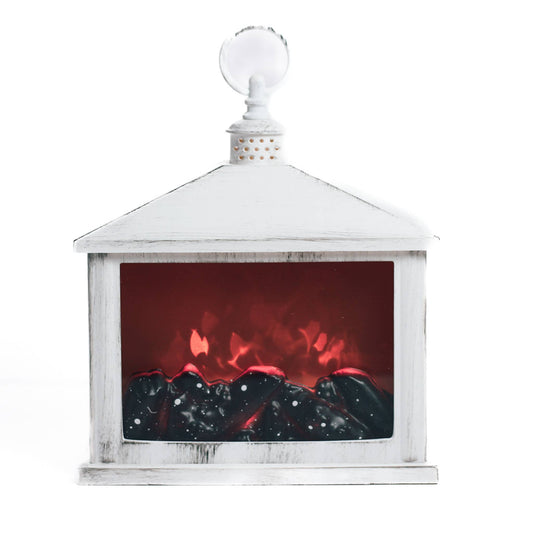 A Cheerful Giver - White Traditional Fireplace Lantern