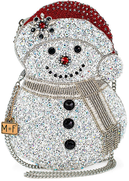 Ice Breaker Beaded Snowman Crossbody Handbag