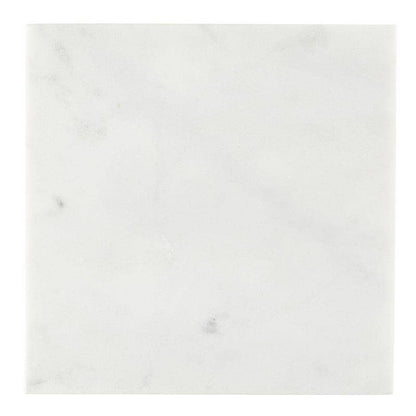 White Marble Footed Tray - 8" SQ