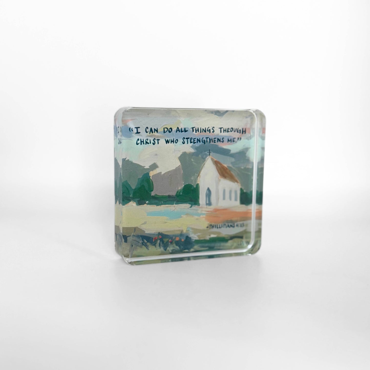 Phillipians 4:13 Acrylic Scripture Block