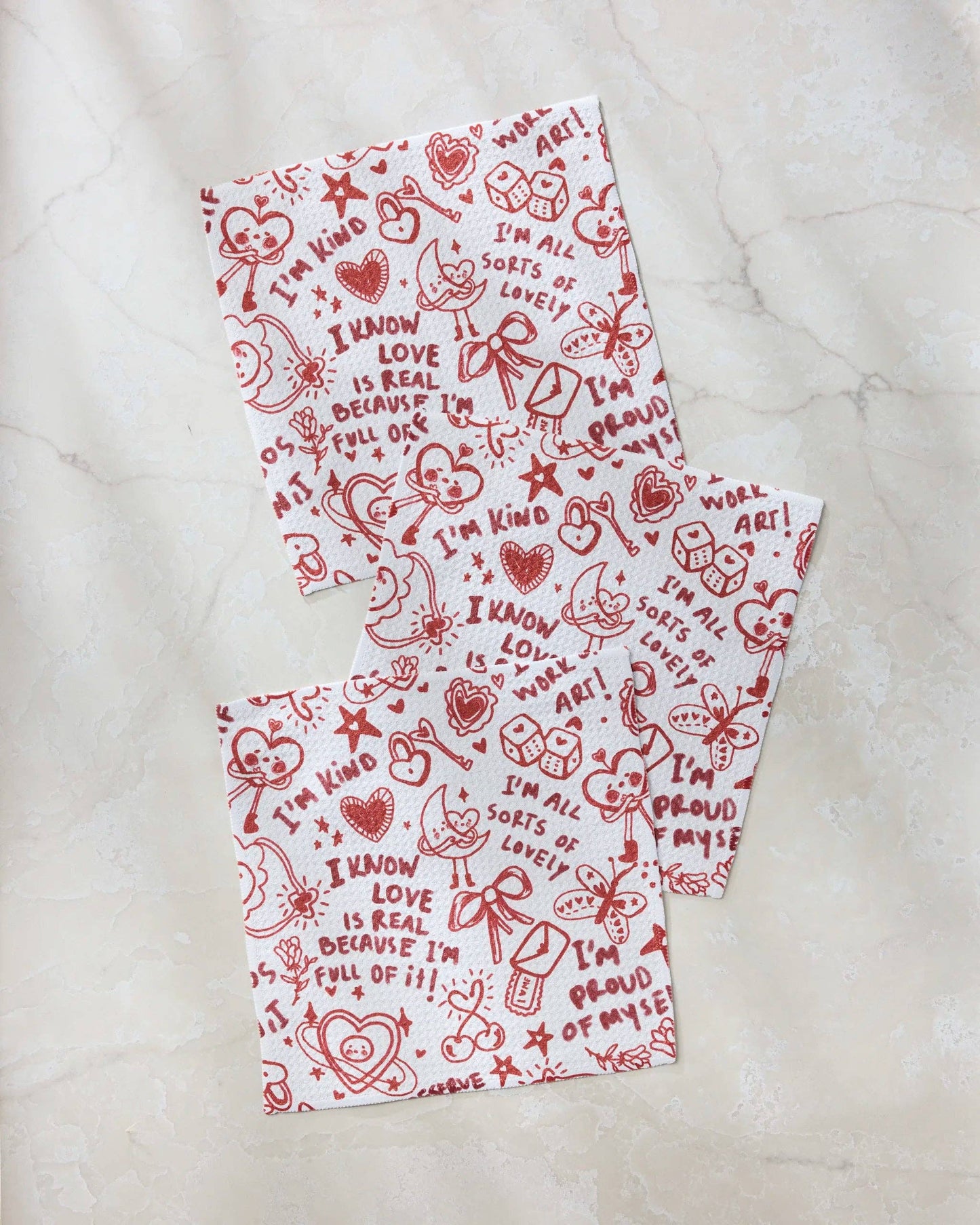 Geometry - Valentine's Affirmations Dishcloth Set