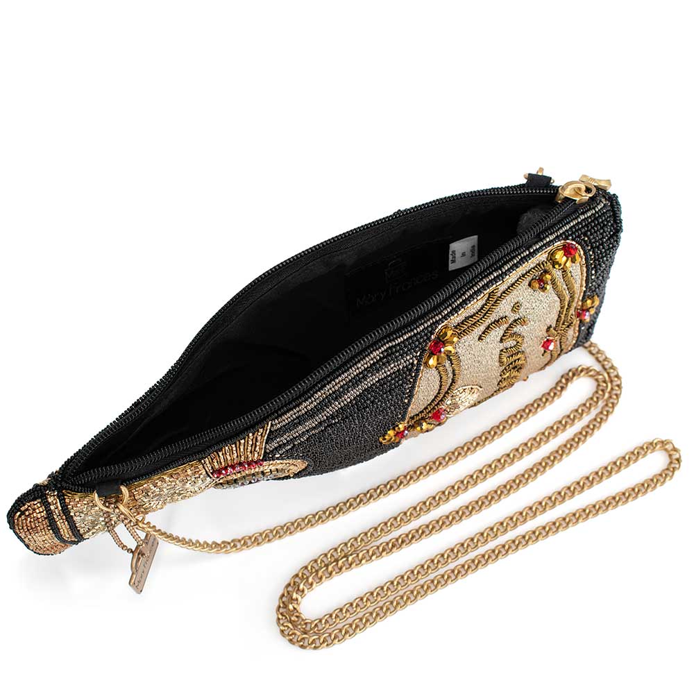 Mary Frances Accessories - Vintage Wine Beaded Champagne Bottle Crossbody Handbag