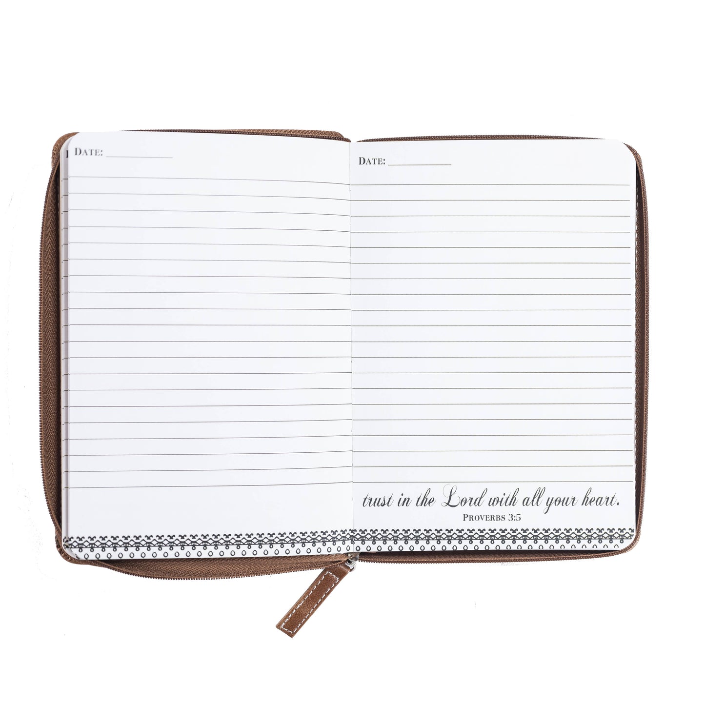 Divinity Boutique - Brown & Black Zippered Journal: Trust