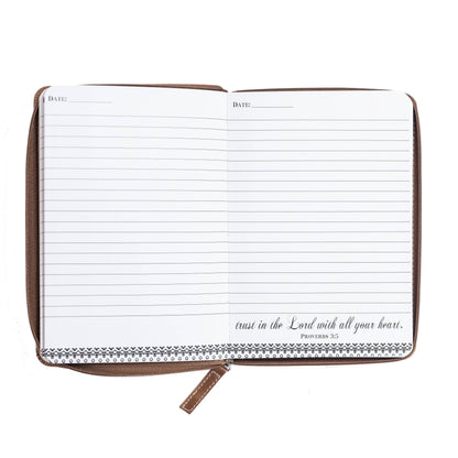 Divinity Boutique - Brown & Black Zippered Journal: Trust