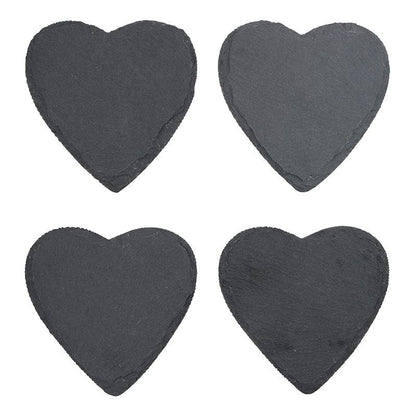 Heart Slate Coasters - Set of 4
