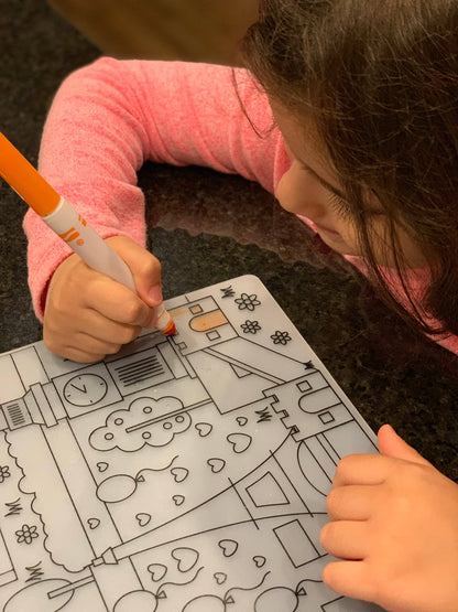 Reusable Silicone Coloring Placemats - Gift for Kids