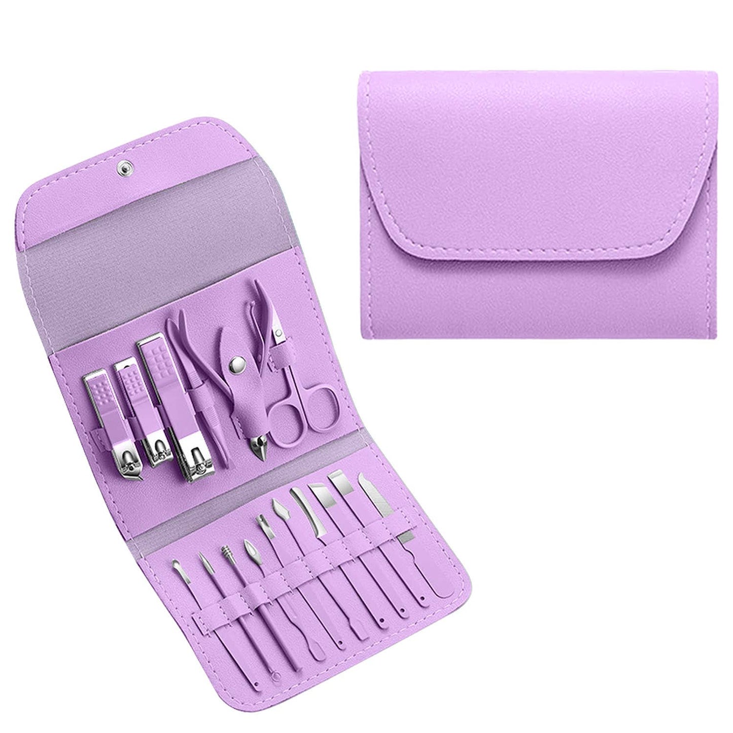 The American Gift Company (TAGCO) - Set profesional de manicura y pedicura de acero inoxidable de 16 piezas